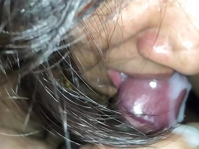 Sexiest Indian Lady Closeup Cock Sucking with Sperm in Mouth